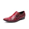 Chaussures habillées Chaussure Hombre Rouge Python Peau En Cuir Verni Hommes Pour Hommes Formelle À Lacets Mocassins Bout Pointu Bureau De Mariage