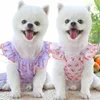 Vêtements pour chiens Chat Flying Sleeve Curling Petites fleurs Teddy Bichon Printemps Été Automne Vêtements pour animaux de compagnie Fournitures