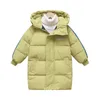 38Y hiver coréen enfants XLong Style vers le bas coton rembourré vestes bébé garçons filles fermeture éclair vêtements à capuche enfants épais chaud Parkas 240104