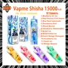 Original Vapme Shisha 15000 Puff E Cigarette 2% Force 25 ml Pod 12 saveurs Puffs 15k 650mAh Batterie rechargeable Vape jetable