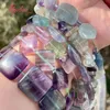 Breloques en Fluorite naturelle, perles multicolores en pierre ample pour bricolage, collier, bracelet, boucle d'oreille, fabrication de bijoux, fil de 15 pouces, livraison gratuite