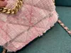 صوف عصري 19 حقيبة سلسلة للنساء الماس منقوشة حقيبة Crossbody الكلاسيكية الدائرية الدعامة رفرف الأكياس مصمم الأكياس الفاخرة العنصر