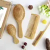 4pcs Bamboo Comb Set Nature Wood Brush AntiStatic Detangle Hair Women Scalp Massage Hairbrush for Care Healthy 240105