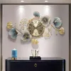 Metalen muur digitale klok 3D wandklokken home decor Nieuwe Chinese Ginkgo biloba wandklok modern design woonkamer decoratie 2104274v