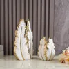 Nordic light luxury gold painted ceramic high-end vases personalized living room porch decoration TV cabinet creative home d 240105