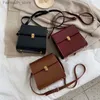 Torby wieczorowe Pure Color damskie torba na ramię 2021 Autumn Nowy vintage Lux Mini Square Bag Danies Designer Crossbody Tekstura Bolsa Femme Q240104