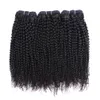 Hair Wefts Natural Color Afro Kinky Curly Human Bundles Double Weft 2/3Pc Remy Indian Weaving 10-26 Inch No Shedding 90-95G/Pc Drop Dheaf
