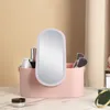 ストレージボックス鏡とLEDのLEDライト防水ボックスの女性の女の子のためのポータブル化粧品ケース