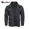 MAGCOMSEN Herren-Fleecejacken, Windjacken, Mäntel, Herbst-Winter, Thermo-Bomberjacken, mehrere Taschen, Stehkragen, Motorradjacke 240105