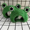 Hundebekleidung 1PC S/M Frosch Haustier Kopfschmuck für Hunde und Katzen - handgestrickte Wolle Niedlicher Stil Transform Kostüm Prop