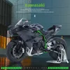 1 9 H2R Ninja lega pressofusa modello di moto giocattolo collezione di veicoli suono e luce fuoristrada autociclo giocattoli auto 240104