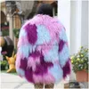 Women'S Fur Faux Womens Janefur Winter Clothe 2023 Real Mongolian Sheep Coat Mixed Colors Fashion Luxury Custom Tibetan Lamb Jacke Dhjvy