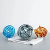 Geometric Twine Knot Glass Hollow Coil Winding Round Ball Transparent Sculpture Decorative Figurines Home Decoration Accessories 240105