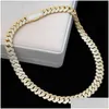 Pendant Necklaces Luxury Hip Hop 15Mm Ice Out Cuban Link Chain 925 Sier Four Row Moissanite Necklace For Women Men Drop Delivery Jew Dhlwz