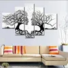 Gemälde gerahmt 5 Panel große Wandkunst schwarz weiß moderne abstrakte Leinwand Ölgemälde Set Home Wohnzimmer Dekor Bild AM16