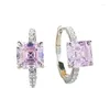 Stud Earrings 2024 925 Silver High Carbon Diamond Ascut 8 Yellow White Pink Ear Ring Female