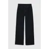 24SS kvinnors jeans nya nisch ab hög midja svart grå stekt färg tvättade något breda benbingar för kvinnors jeans och byxor