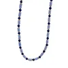 Pendant Necklaces Charm Retro Lapis Lazuli Colored Beaded Necklace For Women's Versatile Collarbone Chain Jewelry