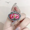 Chains Ruyi Hollow Out Pendant 925 Silver Vintage Enamel Pink Lotus Flower Heart Sutra Necklace For Women Clavicle Chain Jewelry