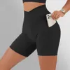 Damesshorts Jeans Yogashorts Dames Booty Shorts Fiess Workout Damesshorts Crossover Naadloze leggings Korte samenperst Butt Gymshorts voor dames