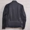 Vintage Herren-Lederjacke, dick, 100 % echtes Rindsleder, Bikerjacke, schmale Passform, Herren-Motorradmantel, Herbst, ASIATISCHE GRÖSSE S-5XL M419 240104