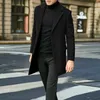 Herren-Wintermantel mit langen Ärmeln, Übergröße, Reverskragen, gepolsterte Lederjacke, Vintage-Stil, verdicktes Schaffell, Herren-Deckmantel 240105