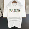 Paris Letter Print T-shirt krótkie rękawe męskie męskie koszulka Y2K Sports Street T-shirt Damska najlepsza kreskówka chiński styl 240105