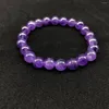 Strand 8mm violet naturel améthyste bracelet mode simple perles rondes élastique pour amis chaîne à main filles femmes fabrication de bijoux conception