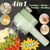 4 in 1 Portable Electric Vegetable Cutter Set Wireless Food Processor for Garlic Pepper Chili Onion Celery Ginger Meat 240104