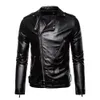 Giacca in pelle bomber da motociclista con decorazione a catena rossa da uomo Autunno colletto rovesciato Cappotti in pelle maschile slim fit S-5XL 240104