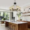 Chandeliers Dining Room Light Fixture Semi Flush Mount Ceiling Lndustrial Farmhouse Chandelier Black Gold Crystal