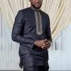 Dashiki African Men Wear 2 Pieces Outfits Long Sleeve Ethnic Top And Pants Sets Wedding Prom Kaftan Luxury Elegant Men Clothing 240104