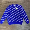 Shirts Nieuw Blauw Roze Zwart Crewneck Sweatshirts Heren Dames 1:1 Allover Vetements Gebreide Trui Los met Tags