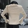 Women's Sweaters Design Lapel Bead Flare Sleeves Slim Fit Versatile Fashion Knitwear Long Sleeved Sweater