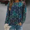 Damesblouses Losse sweatshirts Lange T-shirts Thermisch Com Casual Ronde hals Mouw Print Tuniek Top Voor Dames V-hals T-shirts