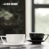 MHW3BOMBER 280 ml Keramik-Kaffeetasse mit Untertasse, Löffel-Set, zarte Art, Latte-Espressobecher, exquisites Barista-Zubehör für Zuhause, 240104