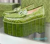 Wedge loafers dames hoog platform hiel designer schoenen lente herfstpompen waterdichte mode loafers canvas crocodil lederen topkwaliteit luxe kantoorfeestje