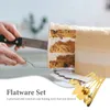 Flatvaruuppsättningar 1 Set Cake Server rostfritt stål dessertbestick för gaffelsked