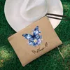 Sacos cosméticos personalizados borboleta menina maquiagem bolsa de viagem organizador necessidade nome personalizado zíper embreagem batom kits de toalete