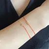 Armbänder Französisches rotes Seil V vergoldet Mijin Kleines Einzeldiamantarmband Sterling Silber Weihnachtsgeschenk Schmuck für Frauen Linie