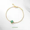 2024 Luxury Van Clover Designer Bracelet Pearl Leaf Four Grass Mini Original Malachite Small Single Flower Simple Lucky with Box