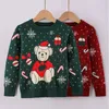 Children's Clothes Autumn and Winter Boys and Girls Christmas Sweater Cartoon Elk Kintted Sweater 240103