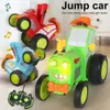 Remote Control Stunt Car with Lights Music Fun Kids Toy Crazy Dance Moves Swinging Action Elastic Tires Perfect Gift for Kids 240105