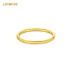 Gold Ring Pure Gold Plain Circle Hand Decoration 3D Hard Gold Ring Tail Ring Girlfriend Friends Parents Birthday Gift 999 GOLD 240103