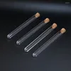 100pcs/lot Lab 15x150mm Clear Plastic Test Tube With Cork U-shape Bottom Wooden Stoppers