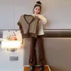 衣料品セット子供の秋の春の長袖シャツベストパンツティーンエイジャーの女の子スポーツコスチューム衣装のためのトラックスーツ