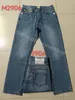 Mens Jeans Man Pants Designer Black Skinny Stickers Light Wash Ripped Motorcykel Rock Revival Joggers True Religions Men