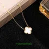 Designer Armband Clover Van Brand Light Luxury High Edition Lucky Necklace Single Flower Natural Fritillaria Malachite Pendant Rose Gold With Box