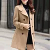 Herbst Winter Plus Größe Jacke frauen Zweireiher Einfarbig Mantel Koreanische Dünne Weibliche Woolen 240105