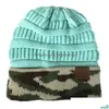 Beanie/Skull Caps 6 färger med logotyp kamouflage ullhatt höst och vinter utomhus varma jumper stickade casual hattar för droppe leverera dhjbo